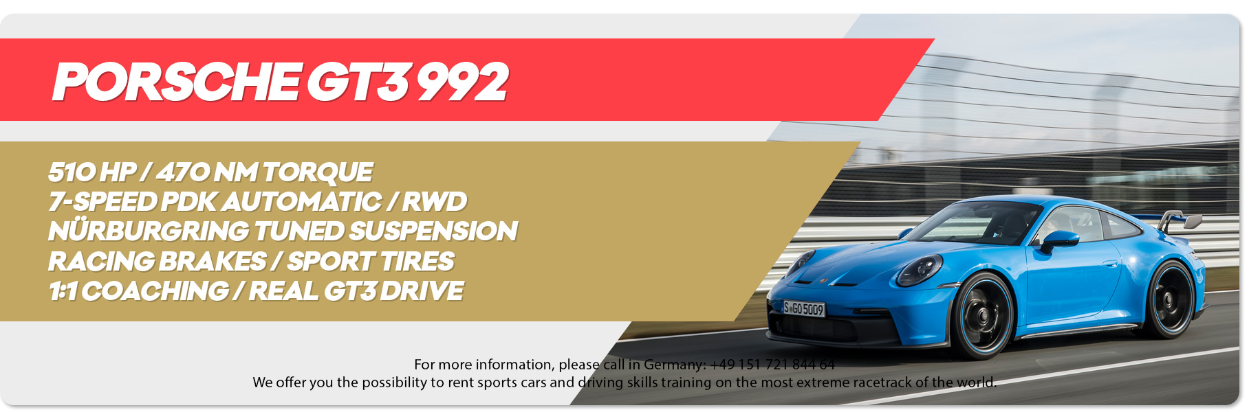 Gift voucher new Porsche GT3